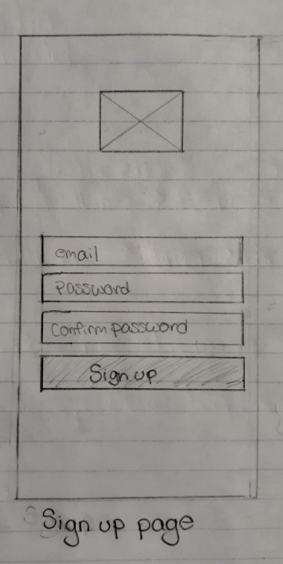 Image of Dreamedia signup page sketch 