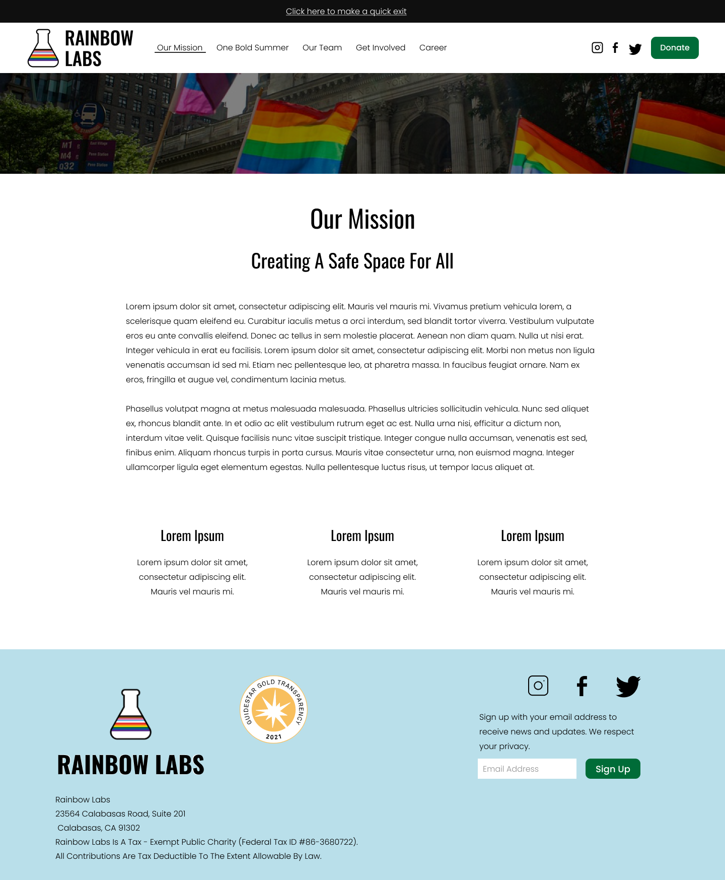 Image of a wireframe of the Rainbow Labs High Fideily mockup